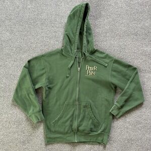 Peter Pan Broadway Musical Hoodie Mens Large Green Full Zip Graphic Sweatshirt